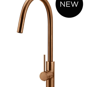 ROUND PICCOLA PULL OUT KITCHEN MIXER TAP, LUSTRE BRONZE