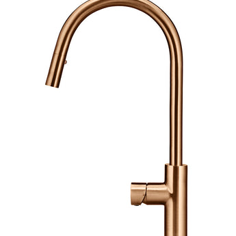 ROUND PINLESS PICCOLA PULL OUT KITCHEN MIXER TAP, LUSTRE BRONZE