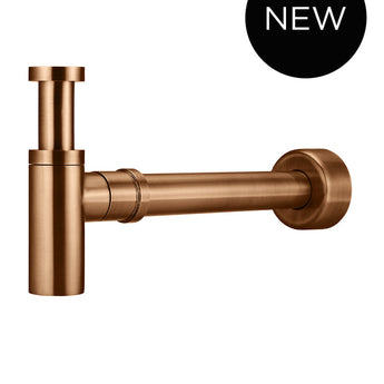 ROUND BOTTLE TRAP FOR 32MM BASIN WASTE AND 40MM OUTLET, LUSTRE BRONZE