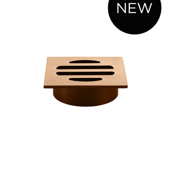 SQUARE FLOOR GRATE SHOWER DRAIN 50MM OUTLET, LUSTRE BRONZE