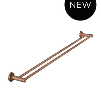 ROUND DOUBLE TOWEL RAIL 900MM, LUSTRE BRONZE