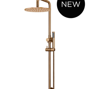 ROUND COMBINATION SHOWER RAIL, 300MM ROSE, SINGLE FUNCTION HAND SHOWER,LUSTRE BRONZE