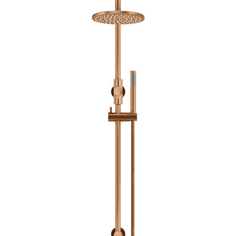 ROUND GOOSENECK SHOWER SET WITH 200MM ROSE, SINGLE-FUNCTION HAND SHOWER, LUSTRE BRONZE