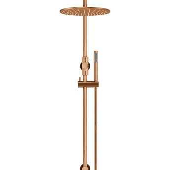 ROUND GOOSENECK SHOWER SET WITH 300MM ROSE, SINGLE-FUNCTION HAND SHOWER, LUSTRE BRONZE