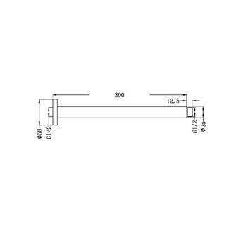 300mm Round Ceiling Shower Arm Bushed Gold