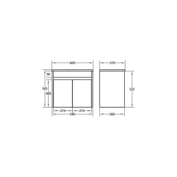 Acacia Wall Hung Vanity Ensuite Matte White 600mm, AC63W-MW