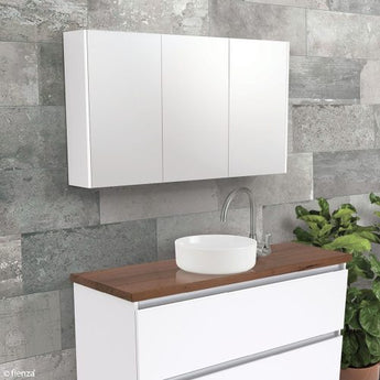 1200 Mirror Cabinet with Gloss White Side Panels