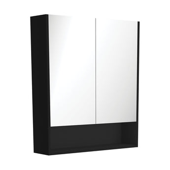 750 Mirror Cabinet with Display Shelf, Satin Black