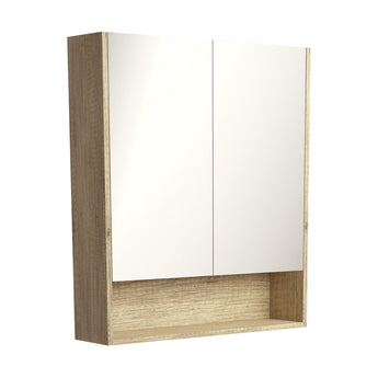 750 Mirror Cabinet with Display Shelf, Scandi Oak