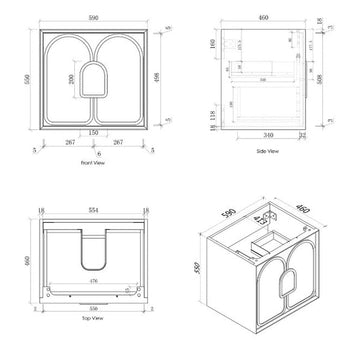 LAGUNA 600MM SATIN WHITE WALL HUNG VANITY