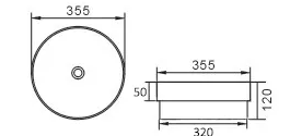 Compact Slim Insert Basin 355x355 - No Tap Hole Design