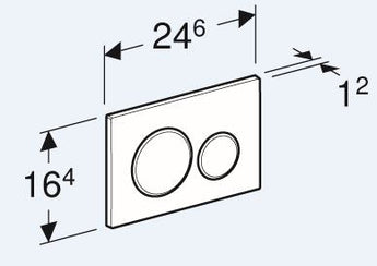 SIGMA20 DUAL FLUSH BUTTON ROUND WHITE WITH CHROME TRIM