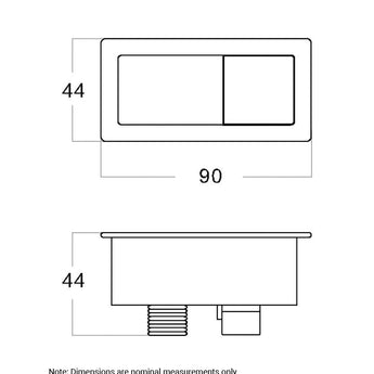 Square Toilet Button Matte Black
