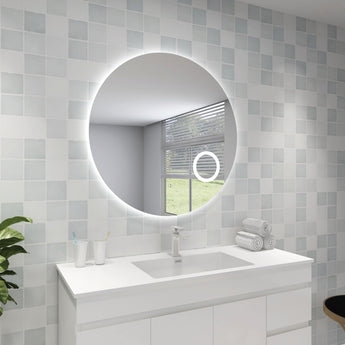 Round LED Backlit Mirror with Magnifier, UL900BMM