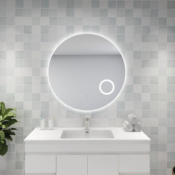 Round LED Backlit Mirror with Magnifier, UL900BMM