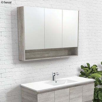 1200 Mirror Cabinet with Display Shelf, Satin Black