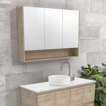 750 Mirror Cabinet with Display Shelf, Scandi Oak