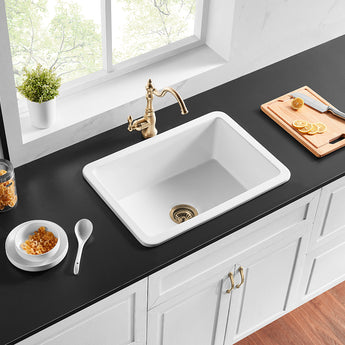 Camden Fireclay Square insert/undermound sink, FCS677GW