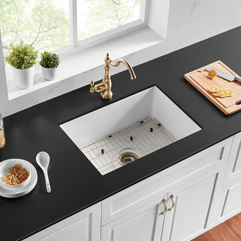 Camden Fireclay Square insert/undermound sinks, FCS810GW