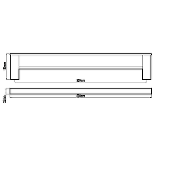 RONDO DOUBLE TOWEL RAIL 600, MATTE BLACK