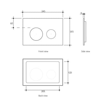 INSPIRE DUAL FLUSH PLATE ROUND BLACK