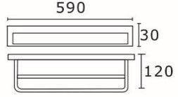 RECXIS DOUBLE TOWEL RAIL 600MM