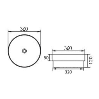 White Radium Semi-Insert Basin, Matte Finish