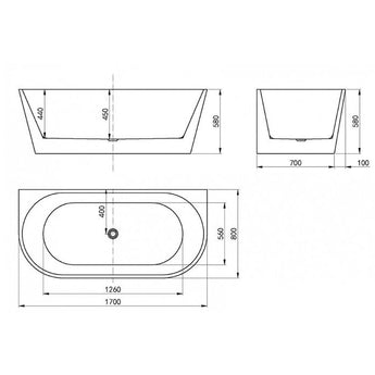 Verona Matte White BTW Bathtub