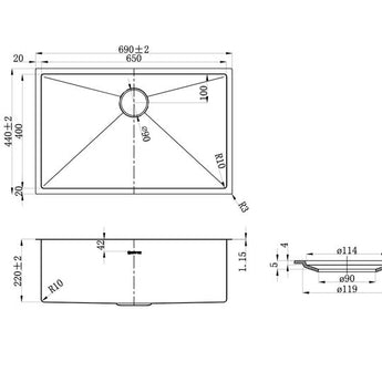 AXON SINK 69S 690X440X220