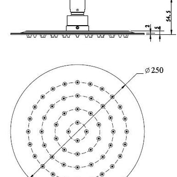 Pavia 250mm Gun Metal Shower Head Stainless Steel Round