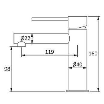 ROUL BASIN MIXER, GUNMETAL