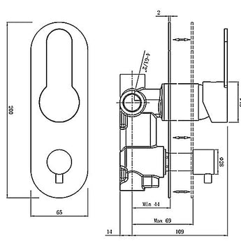 VOGH WALL DIVERTER MIXER CHROME