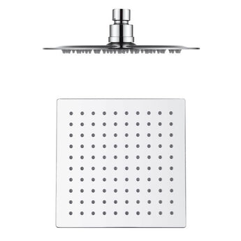 Taran 200mm Chrome Twin Shower On Rail Top Inlet Square