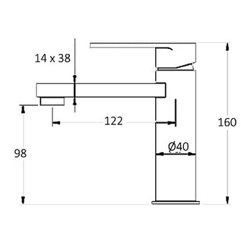 Inspire Bathroom - Gun Metal Vetto Basin Mixer