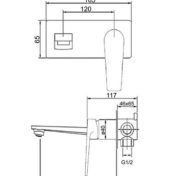 Zevio Brush Nickel Wall Basin Mixer