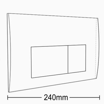 INSPIRE SQUARE CHROME DUAL FLUSH PLATE CURVE