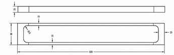 TARAN SINGLE TOWELRAIL, CHROME 600MM