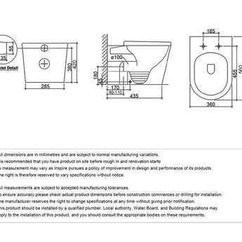 ALZANO MATT WHITE PAN AND R& T INWALL CISTERN ONLY (BUTTON ORDER SEPARATELY)