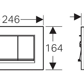 SIGMA30 DUAL FLUSH BUTTON SQUARE WHITE MATT CHROME