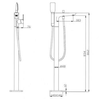 EVIO FLOOR STANDING MIXER CHROME