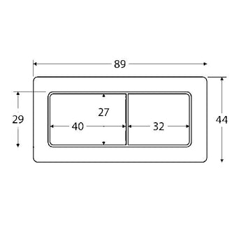 SQUARE TOILET FLUSH BUTTON CHROME