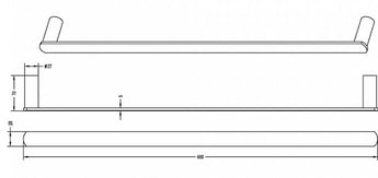 Vetto 600mm Matte Black Single Towel Rail