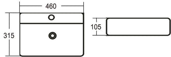 WALL HUNG 460X315X105 BASIN
