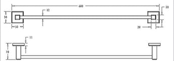 BUILDER SINGLE TOWEL BAR 750