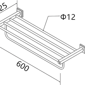 BUILDER TOWEL RACK, CHROME