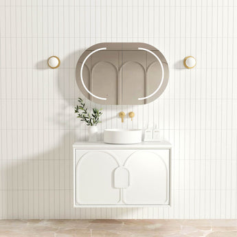LAGUNA 900MM SATIN WHITE WALL HUNG VANITY