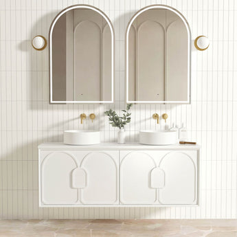 LAGUNA 1500MM SATIN WHITE WALL HUNG VANITY