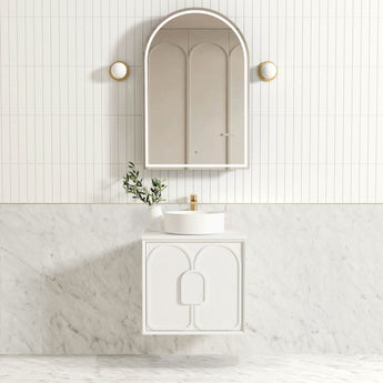 LAGUNA 600MM SATIN WHITE WALL HUNG VANITY