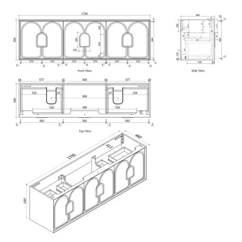 LAGUNA 1800MM SATIN WHITE WALL HUNG VANITY