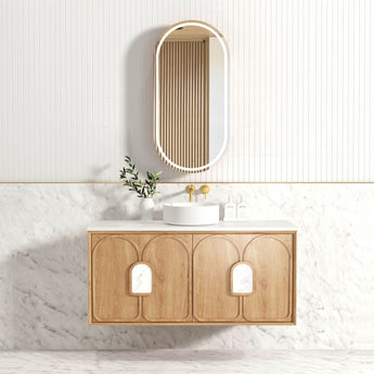 LAGUNA 1200MM NATURAL AMERICAN OAK WALL HUNG VANITY